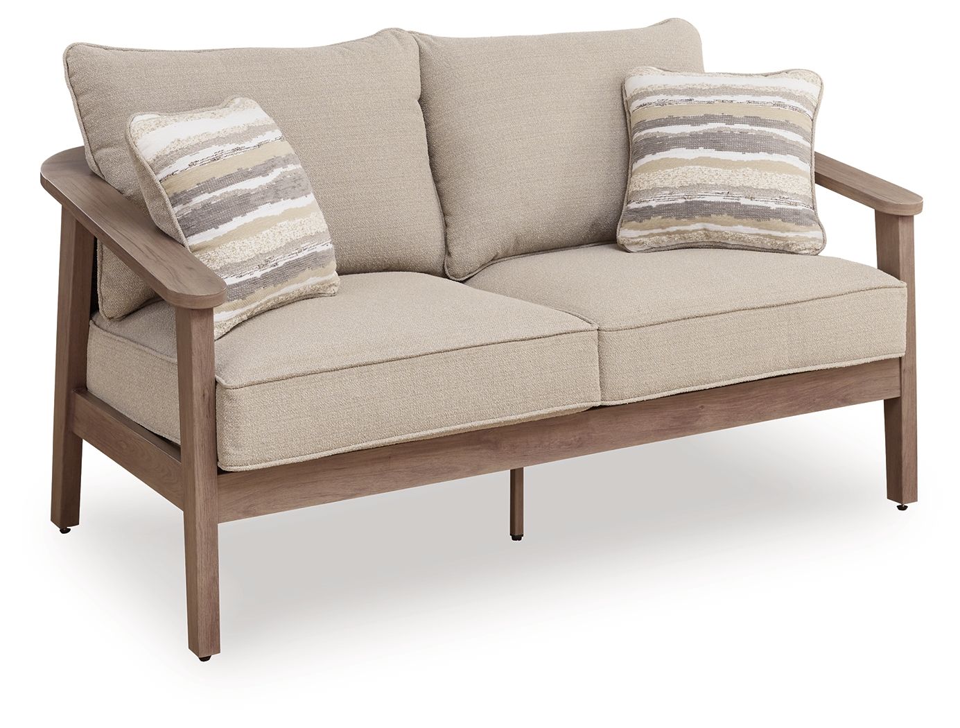 Francis Beach - Loveseat With Cushion - Natural / Gray