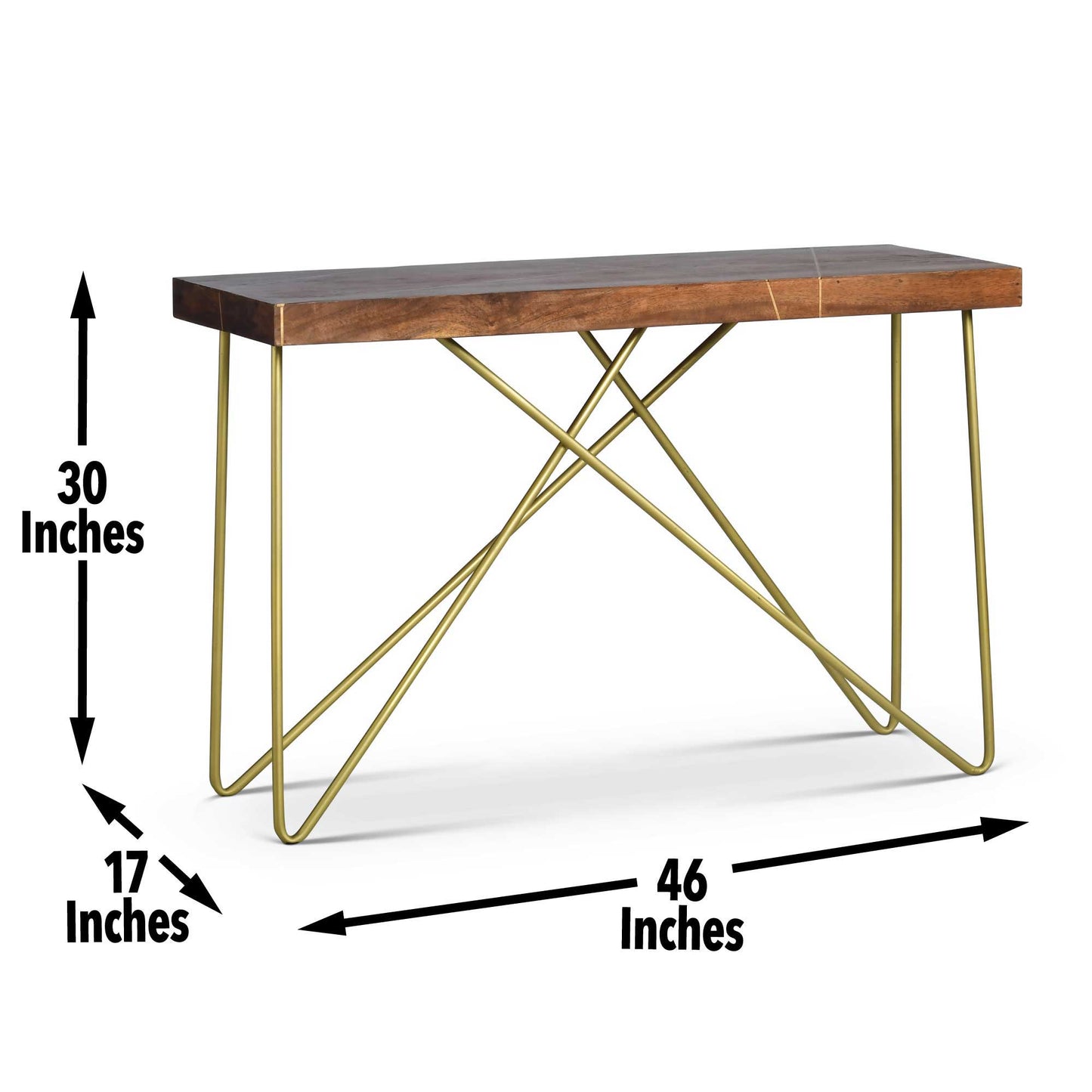 Walter - Brass Inlay Sofa Table - Brown