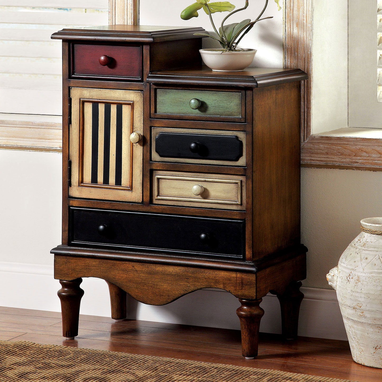 Neche - Accent Chest - Multi / Antique Walnut