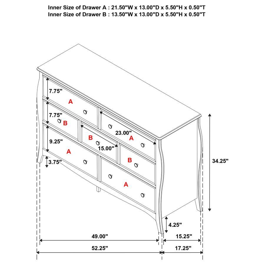 Dominique - 7-Drawer Dresser - White