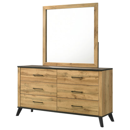 Kaywood - 6-Drawer Dresser And Mirror - Natural Pine