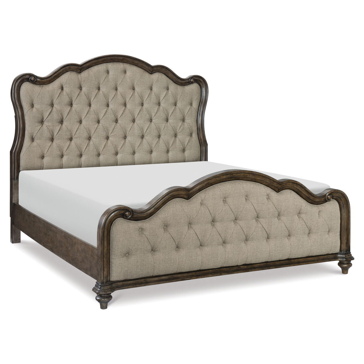 Heath Court - 4 Piece Set (Queen Bed, Nightstand, Dresser, Mirror) - Brown