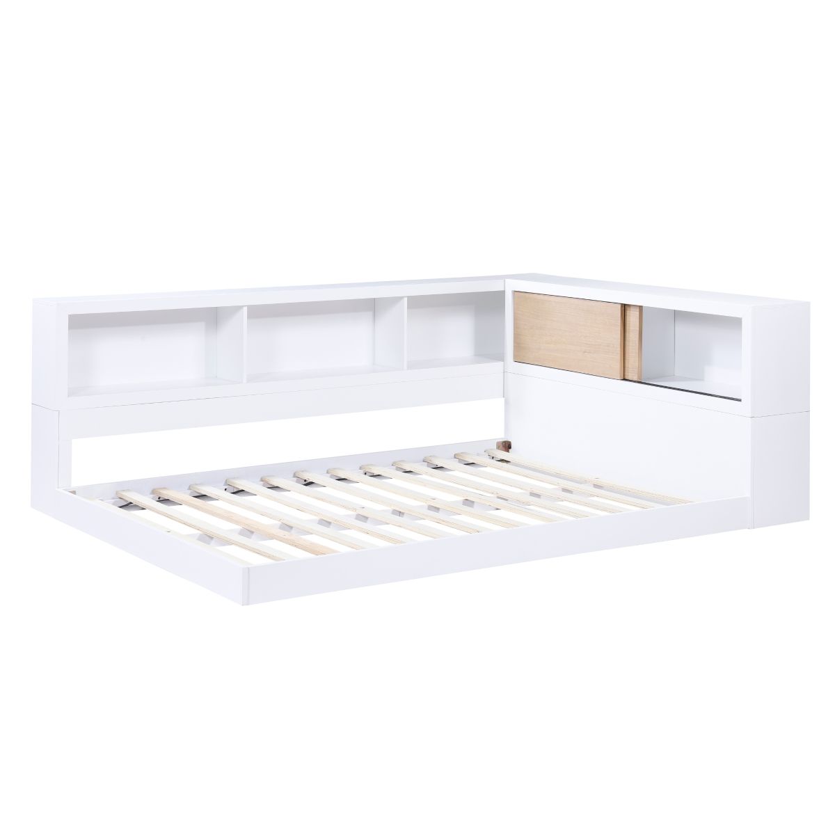 Asker - Full Bookcase Corner Bed - White