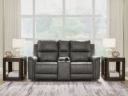 Beryton - Power Reclining Loveseat With Console / Adjustable Headrest