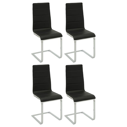 Broderick - Upholstered Dining Side Chair Black (Set of 4) - Black / White High Gloss