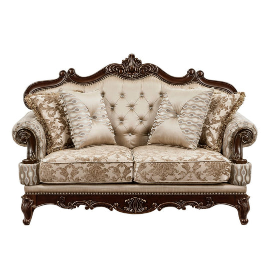 Balthasar - Loveseat - Cherry / Beige