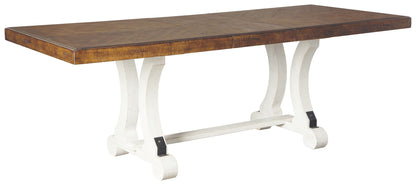 Valebeck - Rectangular Dining Room Table - White / Brown