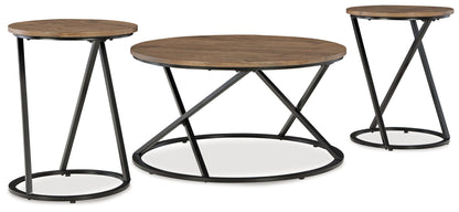 Cassbryn - Occasional Table Set (Set of 3) - Brown / Black