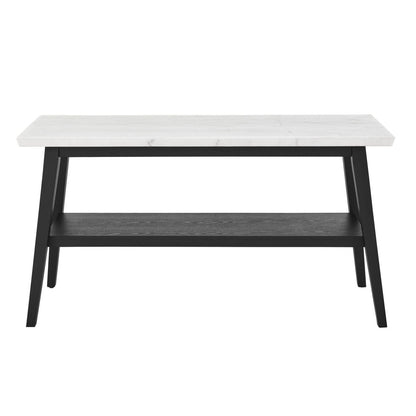 Vida - Marble Top Sofa Table - Black / White