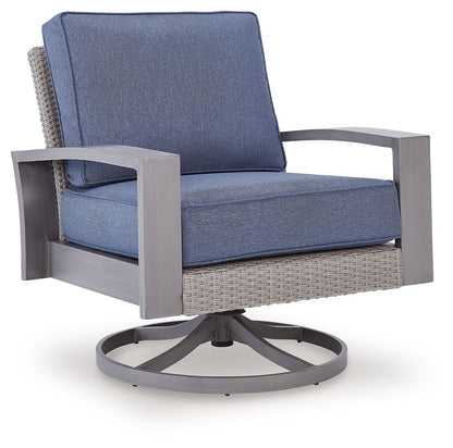Dillon Beach - Swivel Lounge With Cushion - Blue / Gray