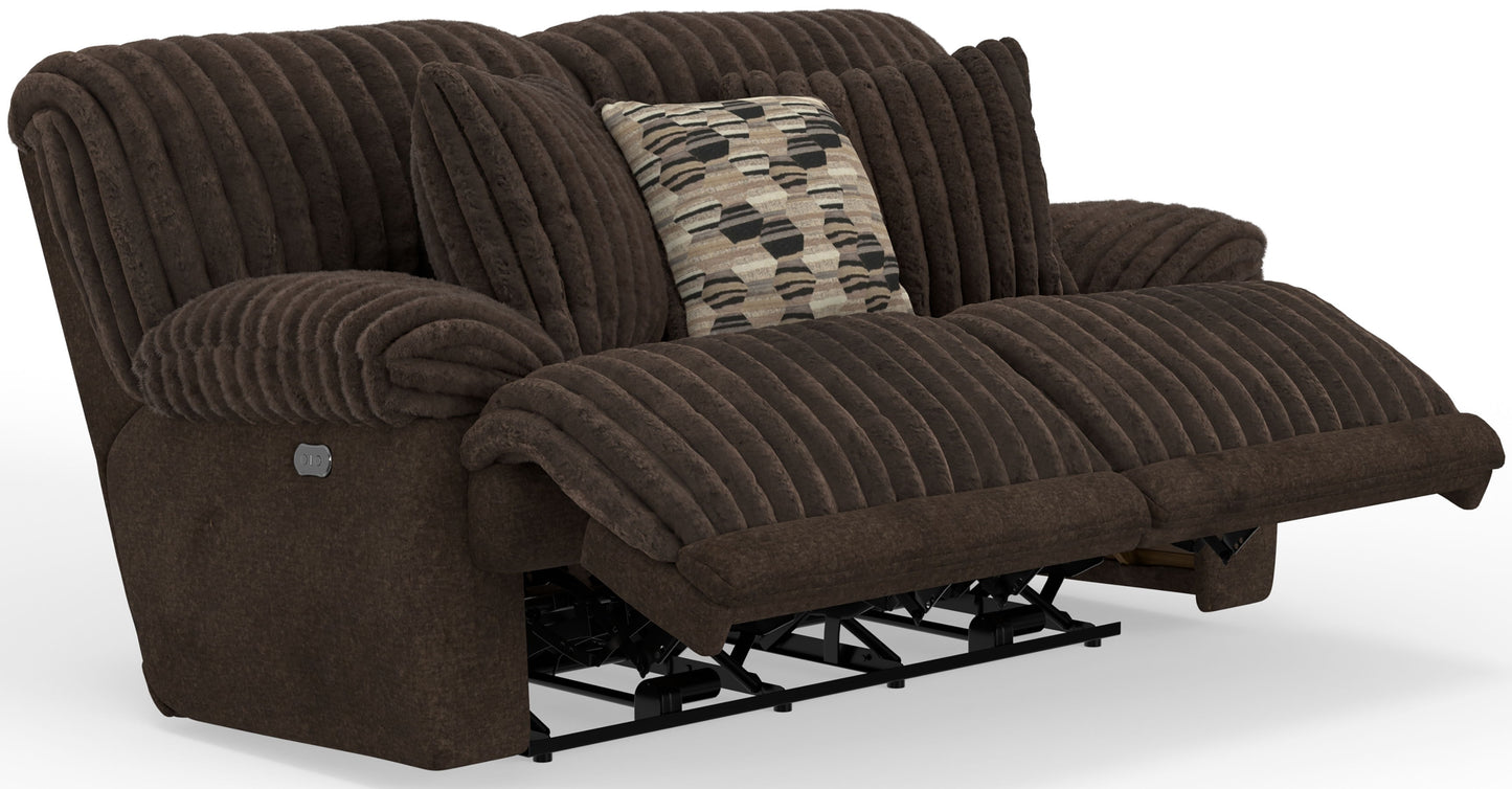 Hollifield - Power Reclining Loveseat - Chocolate