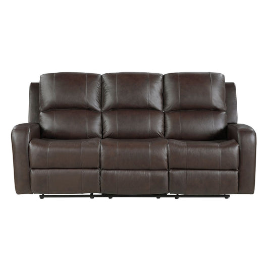 Austin - Double Reclining Sofa - Dark Brown