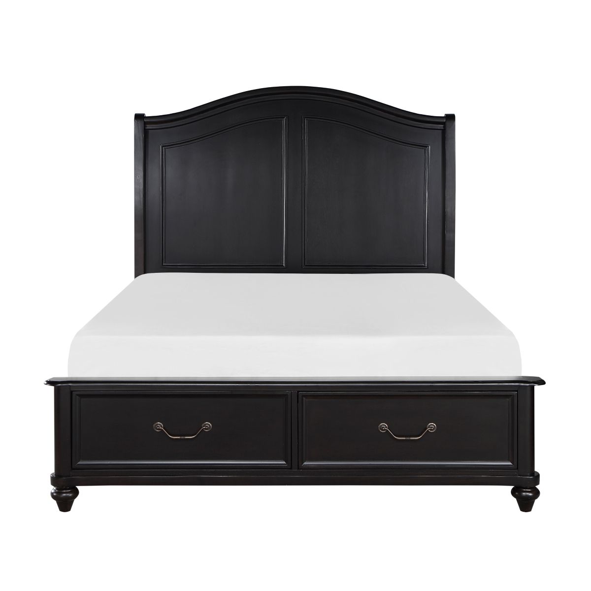 Herman - 4 Piece Set (Queen Bed, Nightstand, Dresser, Mirror) - Charcoal