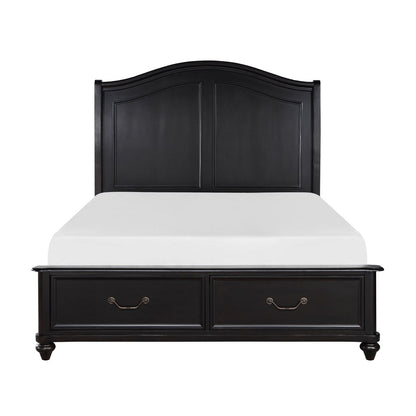 Herman - 4 Piece Set (Queen Bed, Nightstand, Dresser, Mirror) - Charcoal