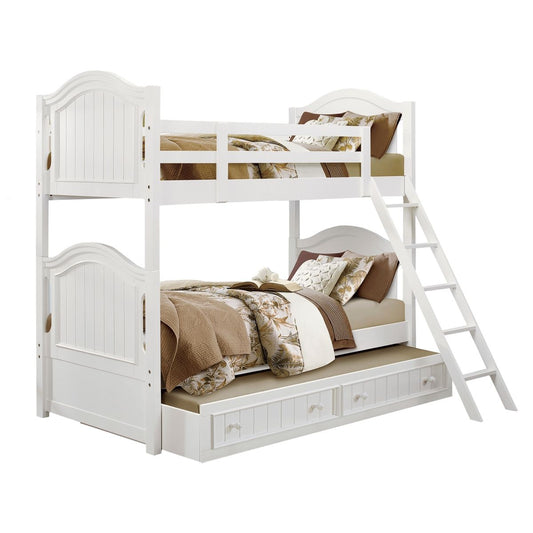 Clementine - Twin / Twin Bunk Bed With Twin Trundle - White