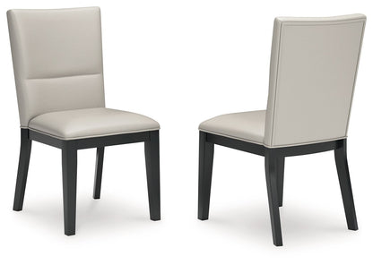 Glinari - Dining Upholstered Side Chair (Set of 2) - Taupe / Black