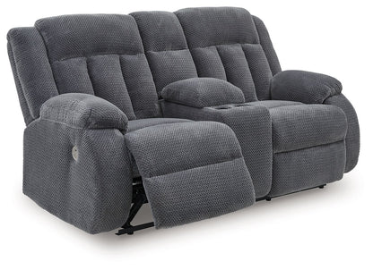 Greely Bend - Double Relcining Power Loveseat With Console