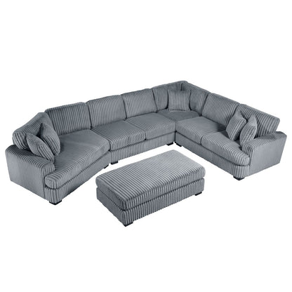 Warwick - Sectional With Cuddler And Ottoman