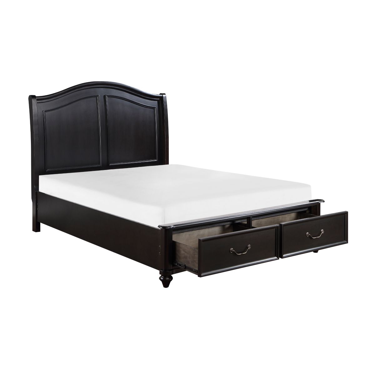 Herman - 4 Piece Set (Queen Bed, Nightstand, Dresser, Mirror) - Charcoal