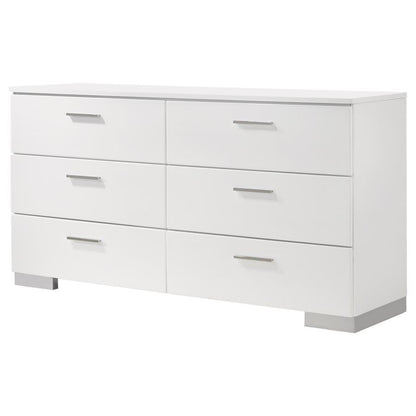 Felicity - 6-Drawer Dresser - White High Gloss