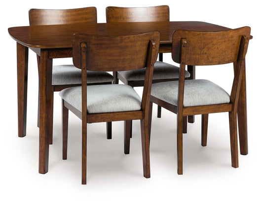 Lyncott - Dining Room Table Set (Set of 5) - Brown