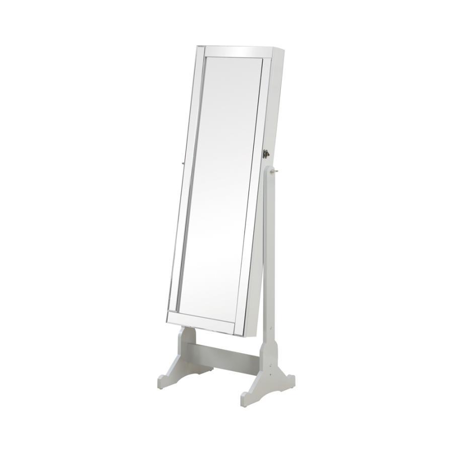 Yvonne - Cheval Mirror With Jewelry Storage - Dove Gray