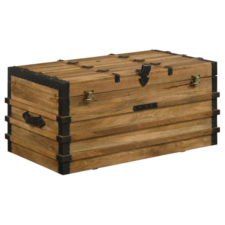 Simmons - Wood Storage Trunk - Natural And Black