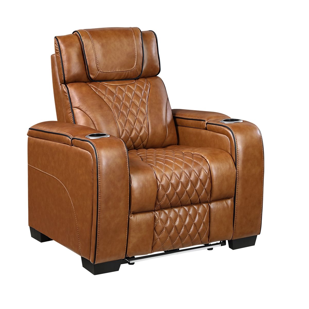 Apex - Power Reclining Chair With Power Headrest, Storage Arms With Cup Holders, Air Massage And Heat, LED Lighting And Charging Ports