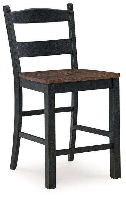 Valebeck - Barstool (Set of 2) - Black / Brown