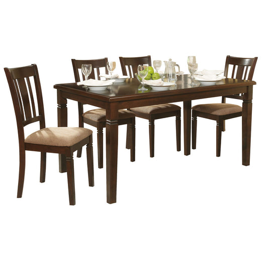 Devlin - 5 Piece Dining Room Set (Table & 4 Side Chairs) - Brown