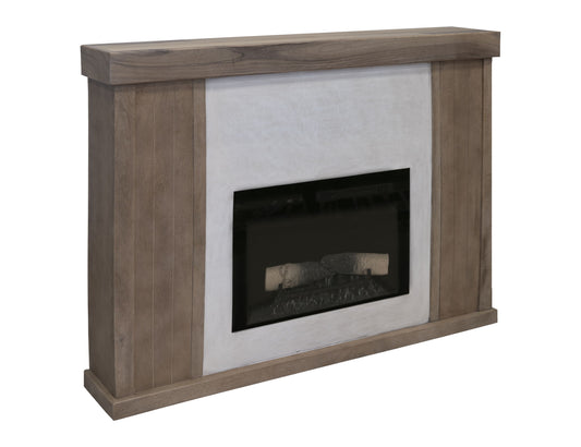 Natural Parota - Electric Fireplace - Dark Brown