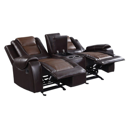 Briscoe - Double Glider Reclining Loveseat With Center Console - 2-Tone