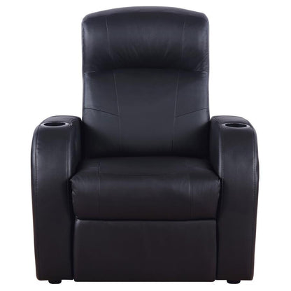 Cyrus - Upholstered Track Arm Recliner - Black