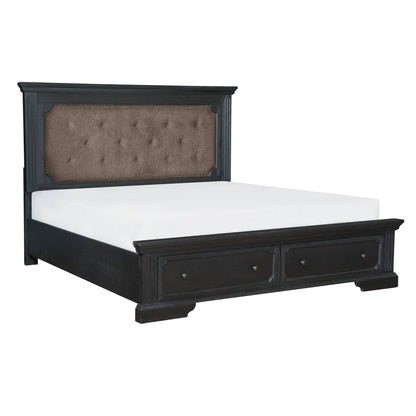 Bolingbrook - 4 Piece Set (Queen Bed, Nightstand, Dresser, Mirror) - Charcoal