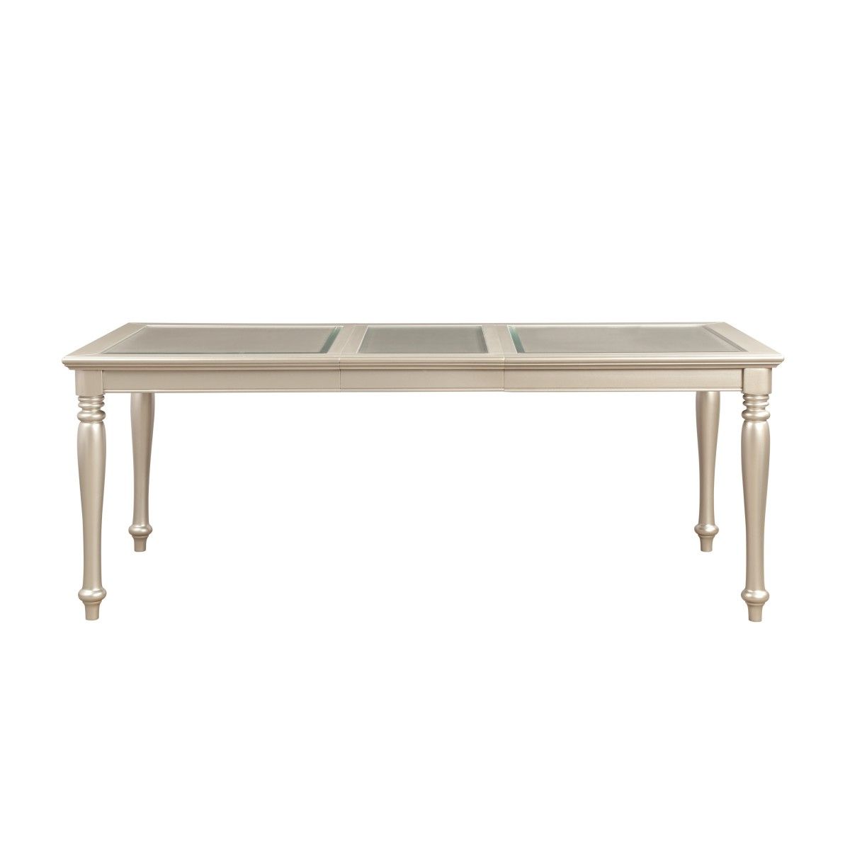 Celandine - Dining Table With Glass Insert - Gold / Silver / Champagne