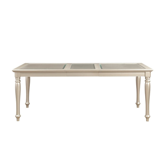 Celandine - Dining Table With Glass Insert - Gold / Silver / Champagne