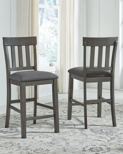 Hallanden - Upholstered Barstool (Set of 2) - Black / Gray