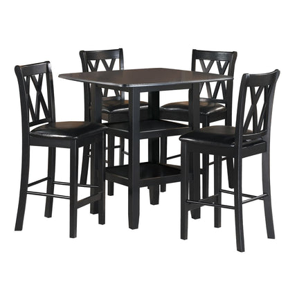 Norman - 5 Piece Pack Counter Height Set - Black