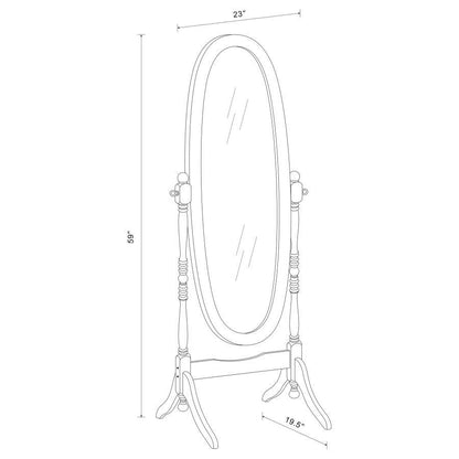 Foyet - Wood Adjustable Length Cheval Mirror