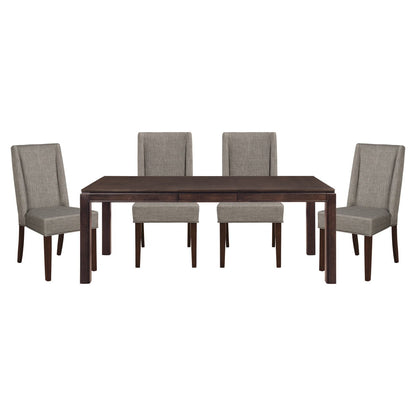 Kavanaugh - 5 Piece Dining Room Set (Table & 4 Side Chairs) - Dark Brown / Gray