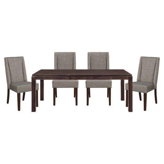 Kavanaugh - 5 Piece Dining Room Set (Table & 4 Side Chairs) - Dark Brown / Gray