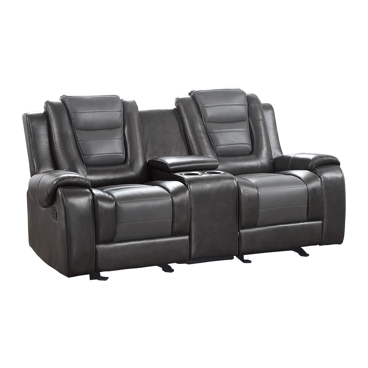 Briscoe - Double Glider Reclining Loveseat With Center Console - 2-Tone