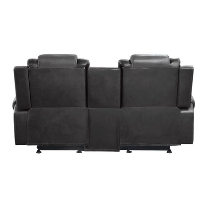 Briscoe - Double Glider Reclining Loveseat With Center Console - 2-Tone