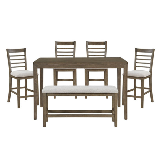 Emilia - 6 Piece Pack Counter Height Set - Brown