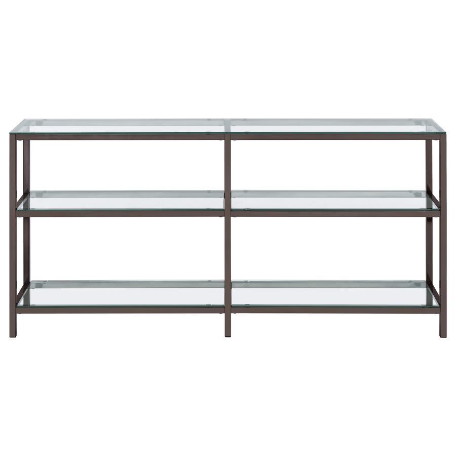 Kate - 2-Shelf Console Bookcases - Black Nickel