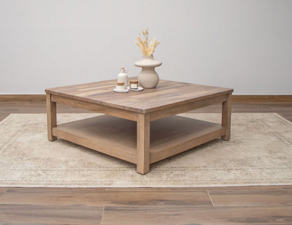 Natural Parota - Square Cocktail Table - Brown Cappuccino