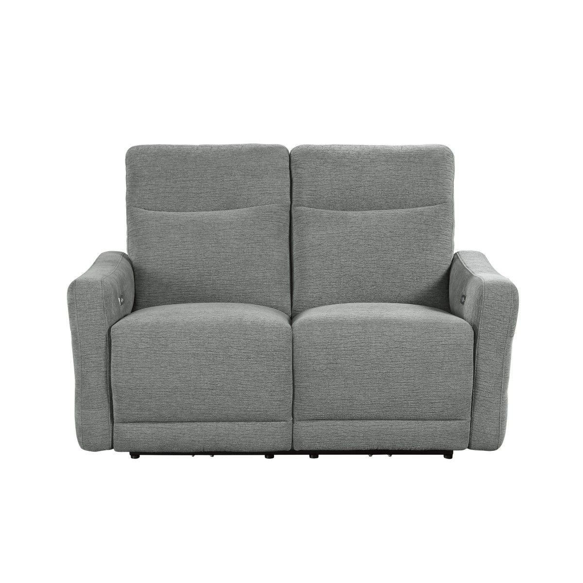 Edition - Power Double Lay Flat Reclining Loveseat With Power Headrests And USB Ports - Dove Gray