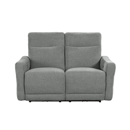Edition - Power Double Lay Flat Reclining Loveseat With Power Headrests And USB Ports - Dove Gray
