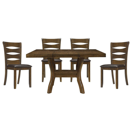 Darla - 5 Piece Dining Room Set (Table & 4 Side Chairs) - Brown