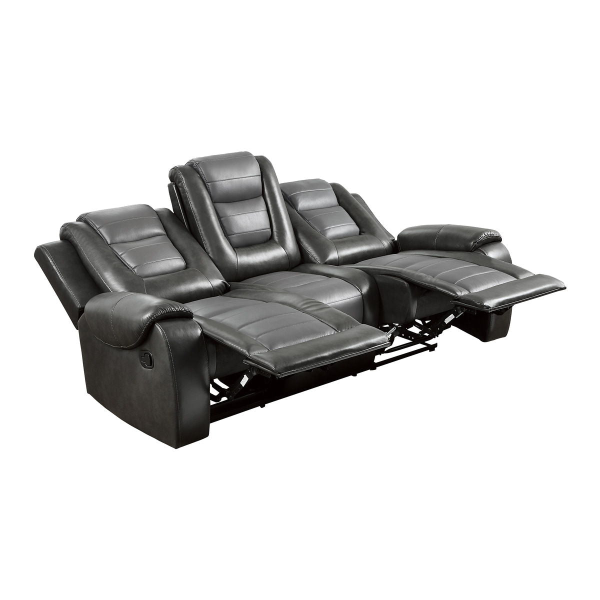 Briscoe - Double Reclining Sofa With Center Drop-Down Cup Holders - 2-Tone
